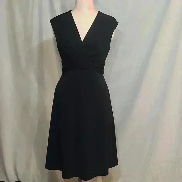 White House Black Market A Line Midi Little Black Dress - Picture 1 of 10